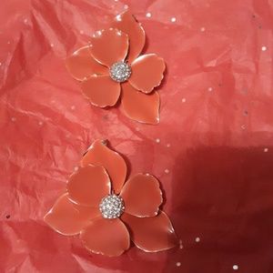 Orange flower Earrings